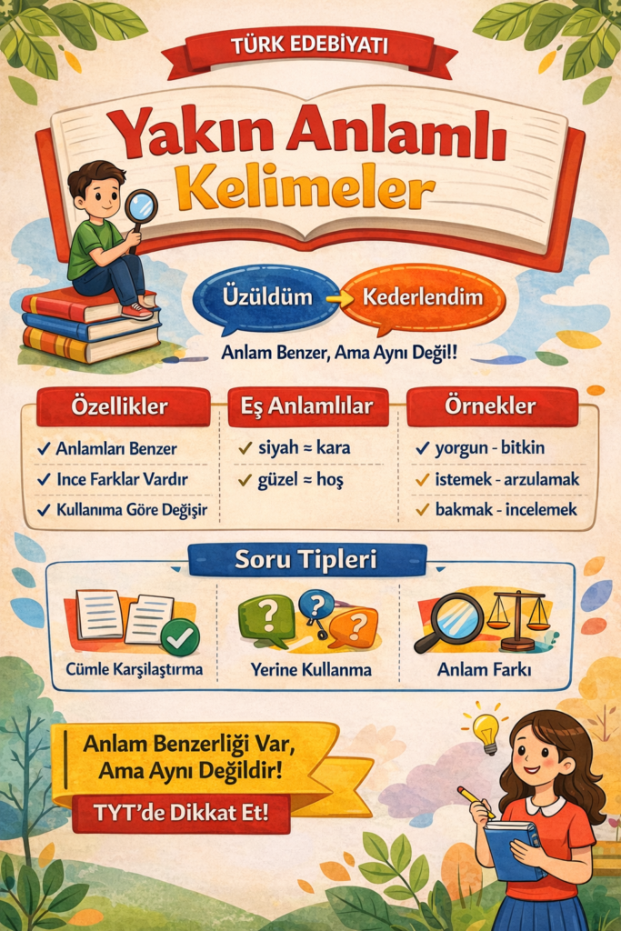 Yakın anlam nedir? Yakın anlamlı kelimeler konu anlatımı ve örnekler