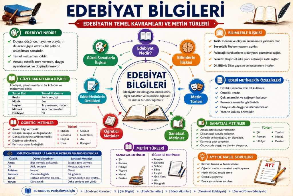 Edebiyat bilgileri konu anlatımı AYT edebiyat