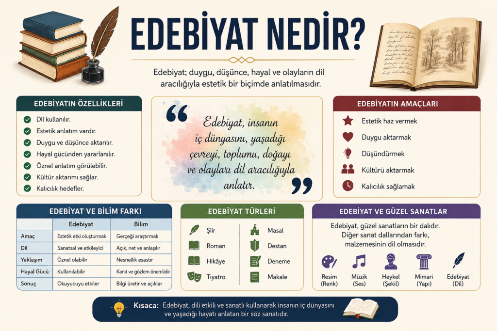 Edebiyat nedir konu anlatımı ve edebiyatın özellikleri
