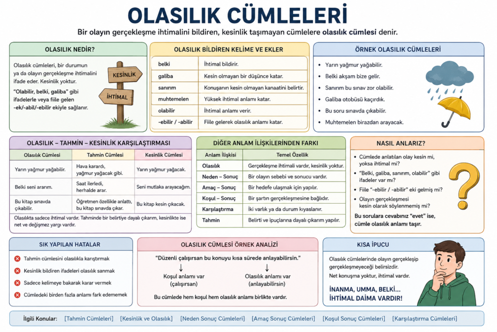 Olasılık cümleleri TYT Türkçe konu anlatımı ve örnekler