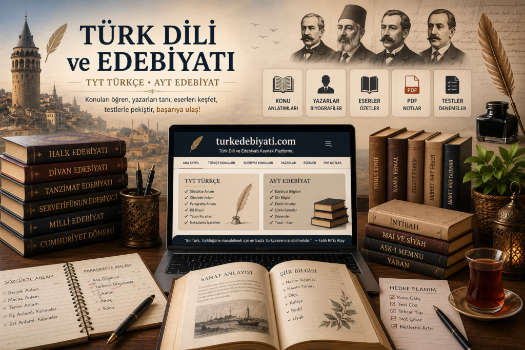 Türk dili ve edebiyatı TYT Türkçe AYT Edebiyat çalışma rehberi