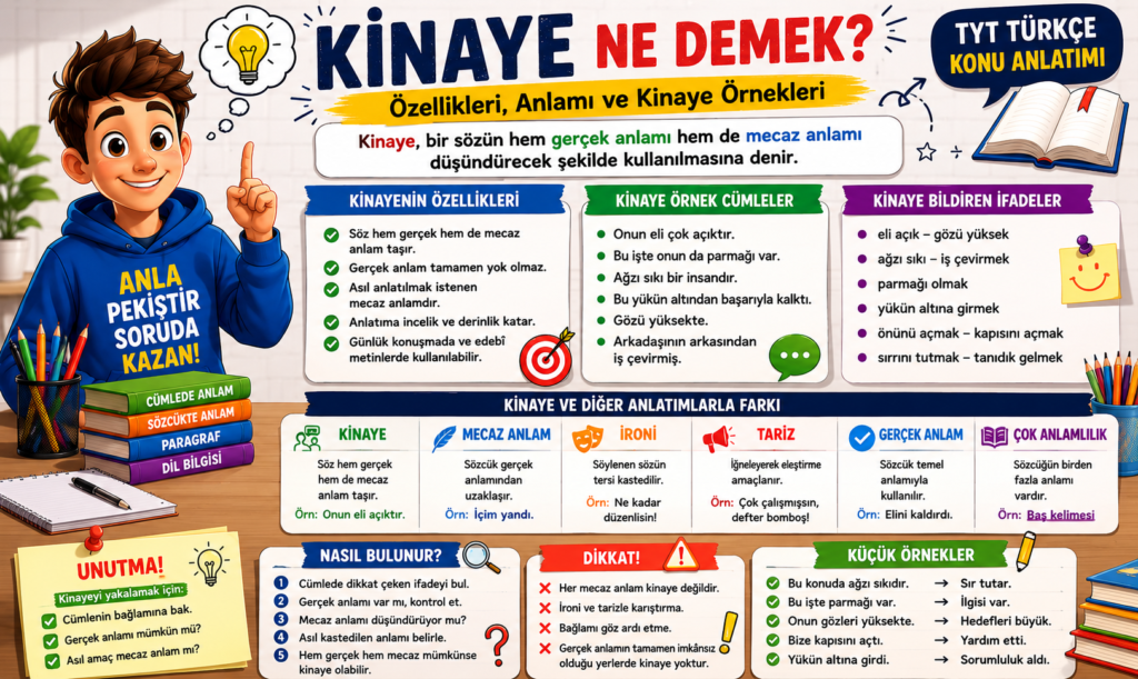 Kinaye ne demek, kinaye örnekleri, kinayeli anlatım özellikleri ve TYT Türkçe konu anlatımı