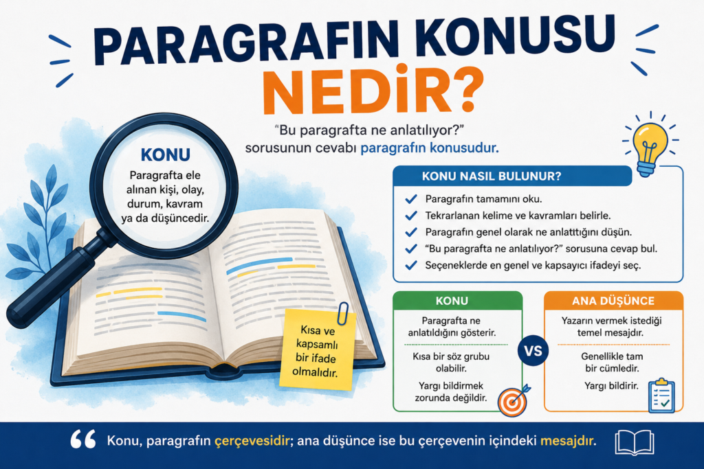 Paragrafın konusu nedir? Paragrafta konu bulma yöntemleri ve örnekler