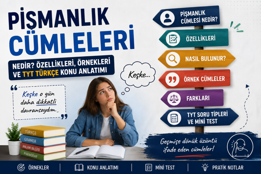 Pişmanlık cümleleri konu anlatımı, özellikleri, örnekleri ve TYT Türkçe soru tipleri