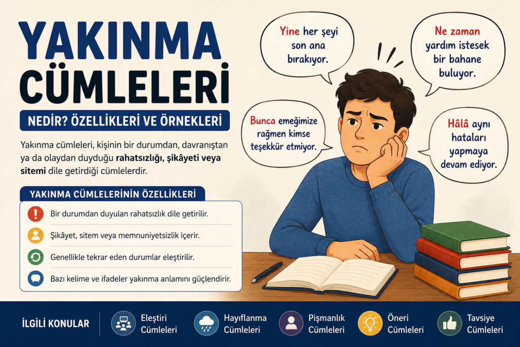 Yakınma cümleleri konu anlatımı, özellikleri ve örnekleri