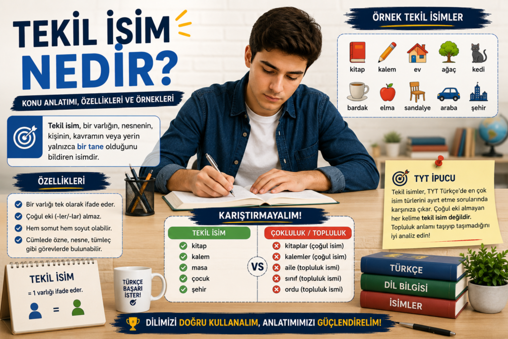 Tekil isim konu anlatımı, özellikleri ve örnekleri
