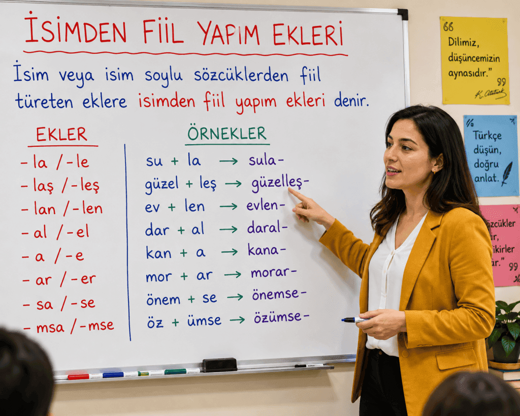 İsimden fiil yapım ekleri ve örnekleri