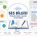 Ses bilgisi, ünlü ve ünsüz harfler, ünlü uyumları ve ses olayları