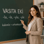 Vasıta ekini anlatan Türkçe öğretmeni