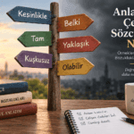 Anlamca çelişen sözcükleri yanlış ve doğru cümle örnekleriyle açıklayan eğitim görseli
