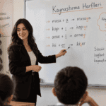 Kaynaştırma harfleri y, ş, s, n ve YaŞaSıN kodlamasını örneklerle anlatan öğretmen