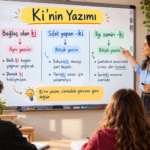 Ki’nin yazımı, bağlaç olan ki ile sıfat yapan ve ilgi zamiri olan -ki’nin ayrı ve bitişik yazım örnekleri
