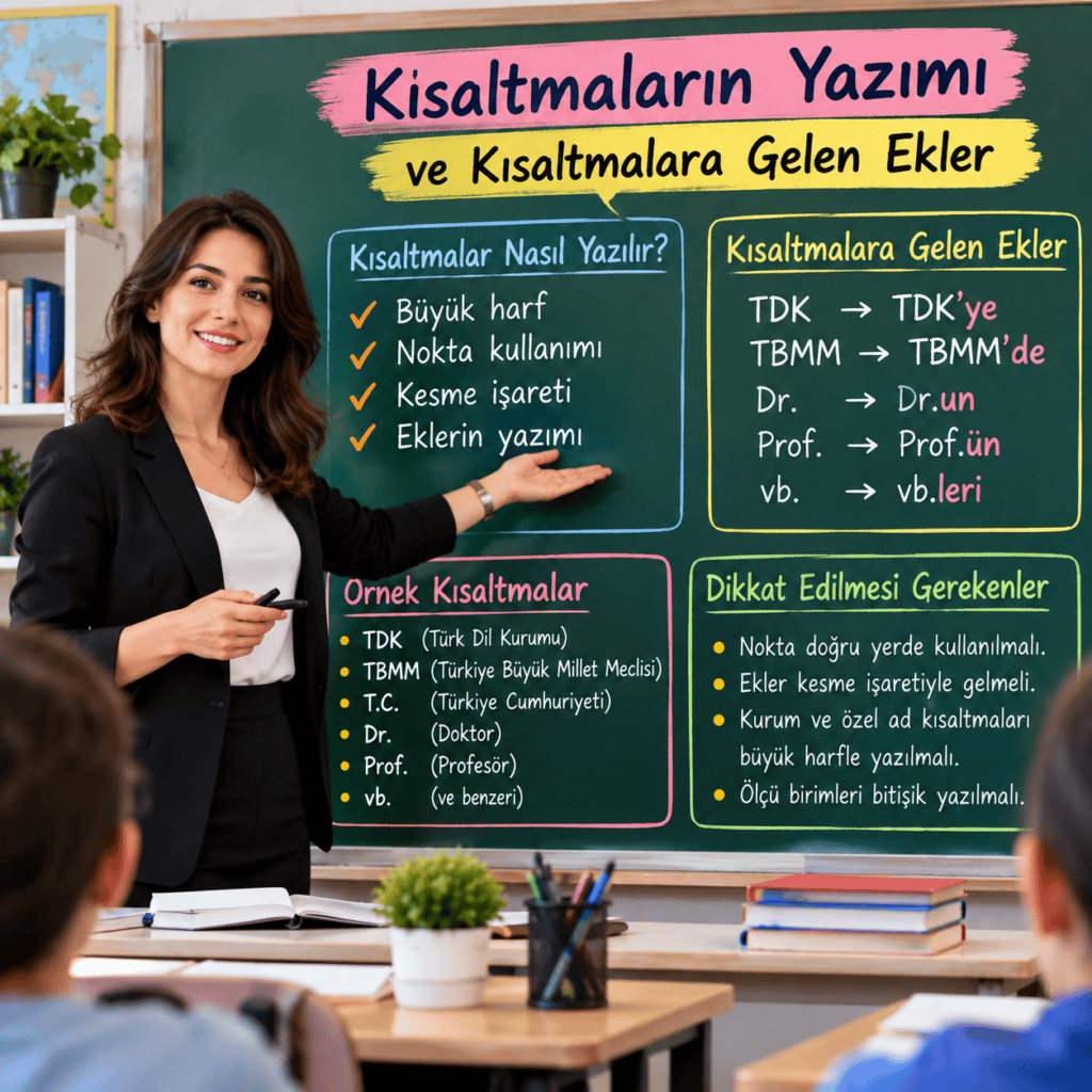 Kısaltmaların yazımı ve kısaltmalara gelen eklerin doğru kullanımı