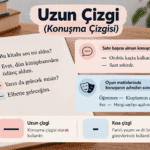 Uzun çizginin konuşma çizgisi olarak kullanımını ve örneklerini gösteren Türkçe ders görseli