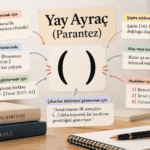 Yay ayraç (parantez) kullanımı ve örneklerini gösteren Türkçe ders görseli